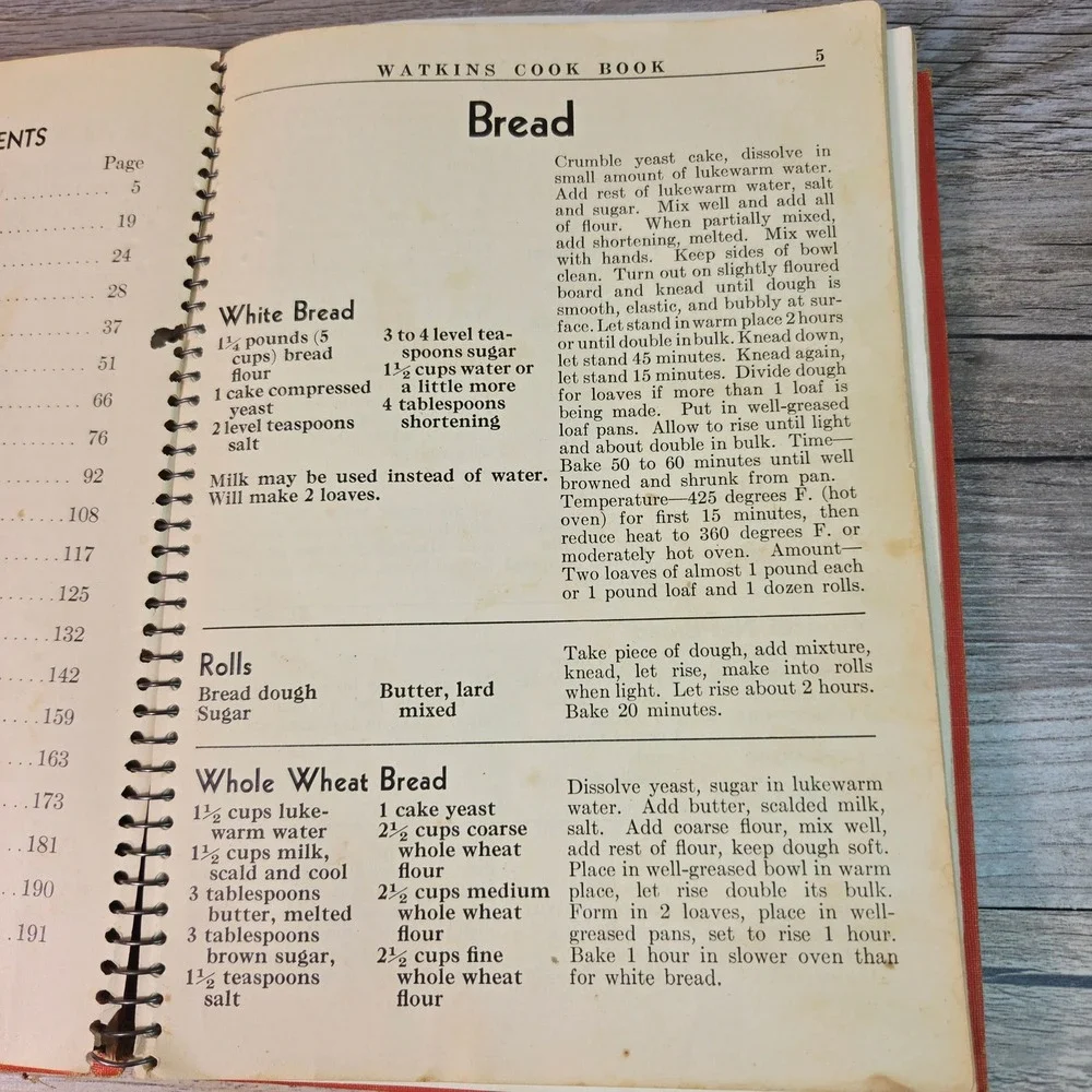 Vintage 1936 Watkins Cook Book Spiral Bound Retro Recipes JR Watkins Co Winona